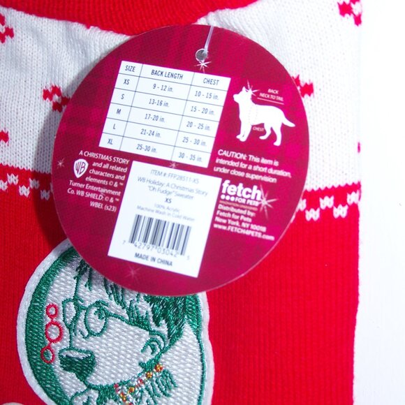 A Christmas Story NWT Pet Apparel Holiday Sweater Sz XS - Picture 3 of 5